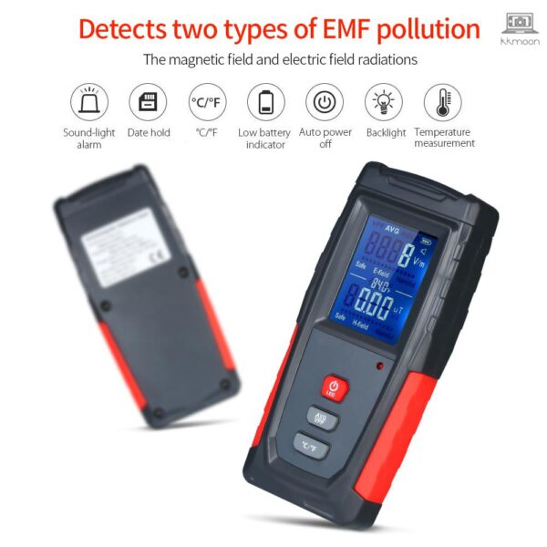 เครื่องตรวจจับรังสีแม่เหล็กไฟฟ้าดิจิทัล LCD EMF ขนาดเล็ก ความแม่นยําสูง