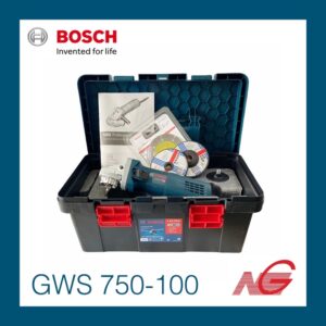 เครื่องเจียรไฟฟ้า BOSCH GWS 750-100 Professional 06013940KE + กล่องเครื่องมือ ใบตัด และ ใบเจียร์