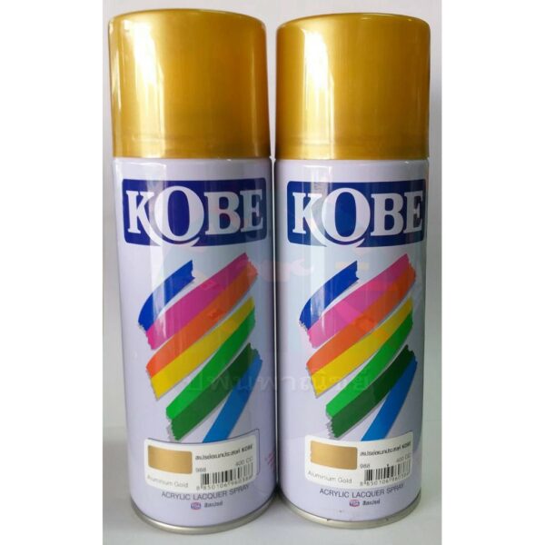 สีสเปรย์ KOBE  สีอลูมิเนียม โกลด์ Aluminium Gold 988