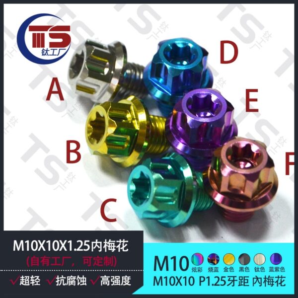 สกรูไทเทเนียม Ts M10X10 P1.25 สําหรับกระจกมองหลัง