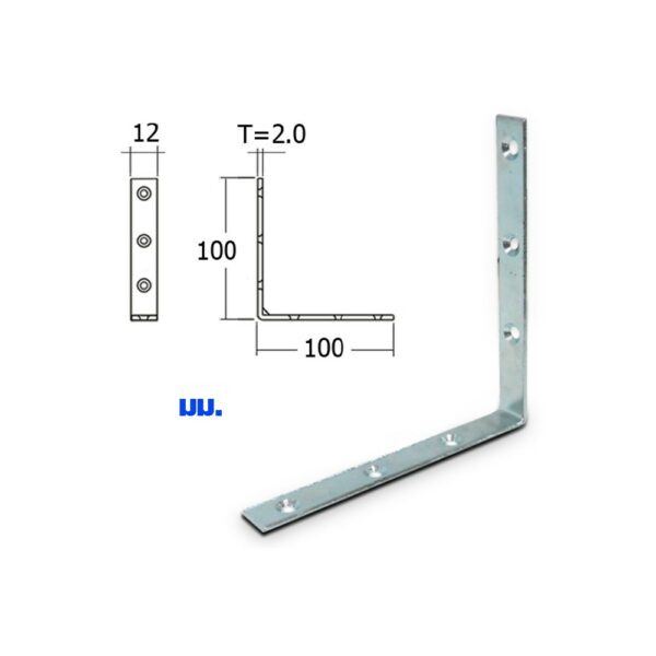 เหล็กฉาก 12x100x2 mm.เหล็กฉากรับชั้น ฉากรับชั้นวางของ เหล็กตัวแอล เหล็กติดเฟอร์นิเจอร์ เหล็กฉากหนา เหล็กฉากสีเงิน S165FT