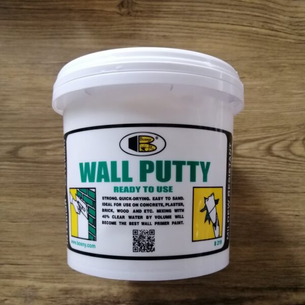 วอลพุตตี้ wall putty ขนาด1.5กิโลกรัม ยี่ห้อ Bosny ใช้โป๊ว อุด ซ่อมแซม รอยแตกร้าวผนัง ตะปู บนผิวคอนกรีต ไม้ อิฐ ยิปซั่ม