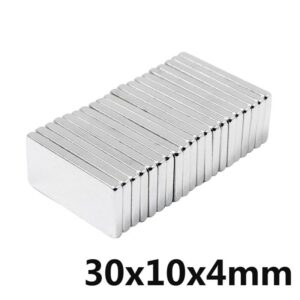 10ชิ้น แม่เหล็กแรงดึงดูดสูง 30x10x4มิล Magnet Neodymium 30x10x4mm สี่เหลี่ยม แม่เหล็กแรงสูง30*10*4mm แม่เหล็กนีโอไดเมียม