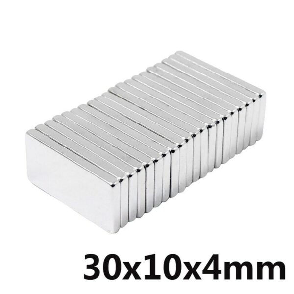 10ชิ้น แม่เหล็กแรงดึงดูดสูง 30x10x4มิล Magnet Neodymium 30x10x4mm สี่เหลี่ยม แม่เหล็กแรงสูง30*10*4mm แม่เหล็กนีโอไดเมียม