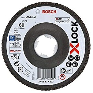 BOSCH กระดาษทรายซ้อนหลังแข็ง #60 Best for Metal X-LOCK #2608619202