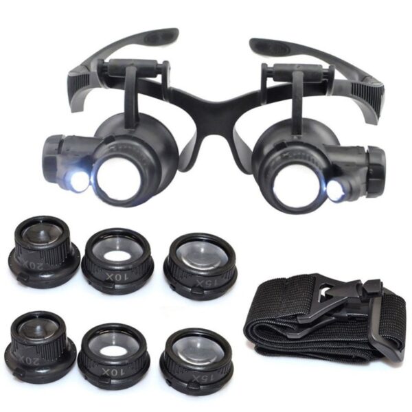 แว่นขยาย Loupe เลนส์แว่นขยาย 10X 15X 20X 25X Led สําหรับซ่อมนาฬิกา