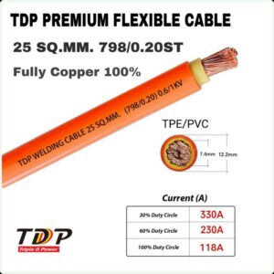 สายเชื่อมไฟฟ้า 25 sq.mm. 20 เมตร ทองแดงเต็ม TDP WELDING CABLE