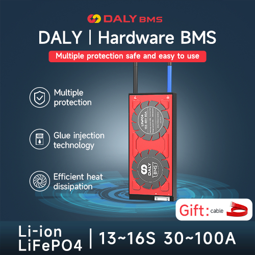 Daly ฮาร์ดแวร์ BMS Li-ion 13s 14s LiFePO4 15s 16s 48V 30A-100A (สามารถใช้ได้กับตัวปรับสมดุลที่ใช้งานอยู่)