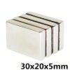 1ชิ้น  แม่เหล็กแรงสูง 30*20*5มิล สี่เหลี่ยม 30x20x5มิล Magnet Neodymium 30x20x5mm แม่เหล็ก 30x20x5มิล แรงดูดสูง