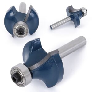 Useful 1/4" Shank Round Over Woodworking Milling Tool High-frequency Smoothly High-precision Radius Cutter Router Bit