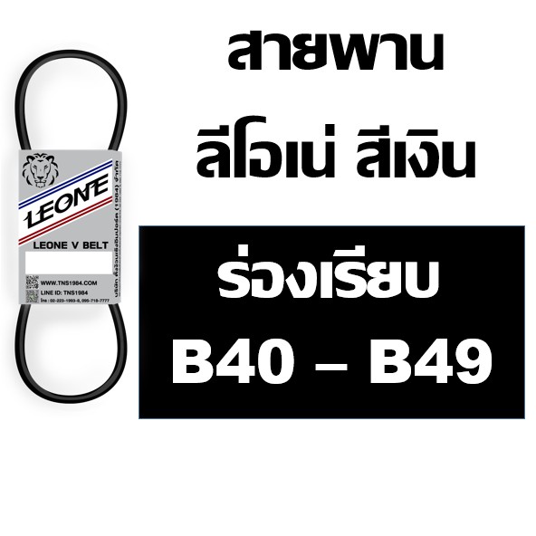 ลีโอเน่ สีเงิน LEONE สายพาน ร่อง B B40 B41 B42 B43 B44 B45 B46 B47 B48 B49 41 42 43 44 45 46 47 48 49