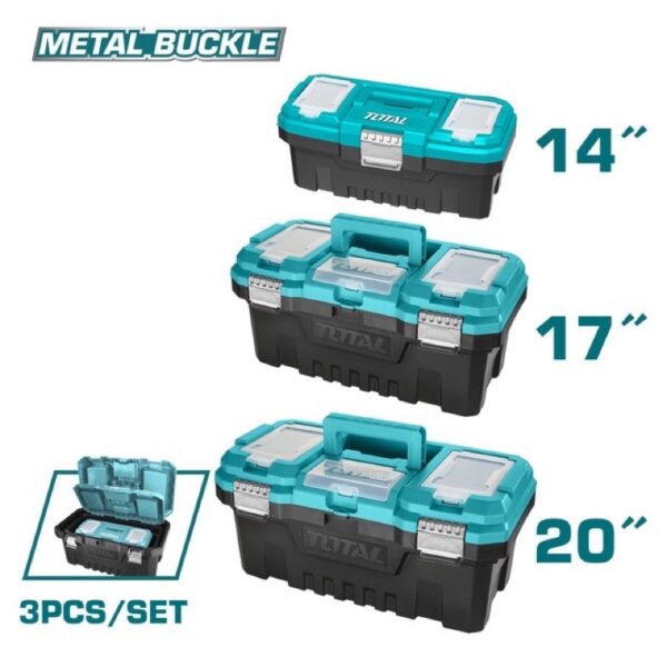 Total กล่องเครื่องมือช่าง ขนาด 14 นิ้ว / 17 นิ้ว / 20 นิ้ว ( Plastic Tools Box ) รุ่น ตัวล็อคพลาสติก / ตัวล็อคเหล็ก