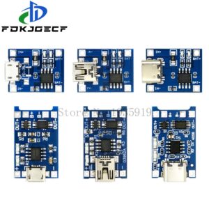 บอร์ดโมดูลชาร์จแบตเตอรี่ลิเธียม Mini Micro Type-c USB 5V 1A 18650 TP4056 1A Li-ion