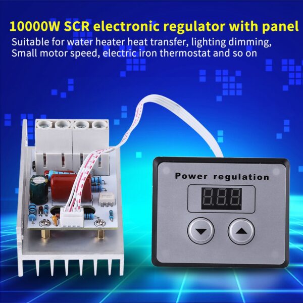 เครื่องควบคุมกำลังไฟฟ้าดิจิตอล SCR 10000W Speed Control Dimmer AC220V 80A