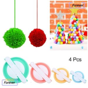 FOREVER 4Pcs New Round Pompom Maker DIY Hat Scarf Decoration Knitting Tool Knitting Needle Different Sizes Needle Craft Pom Pom Balls Ball Weaver Tools