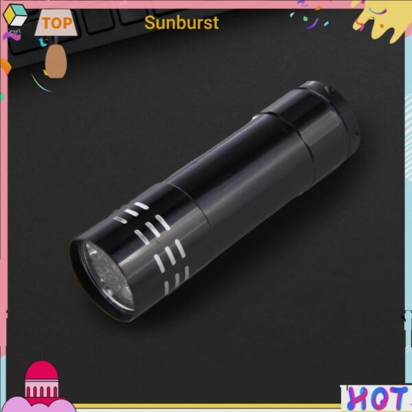 [Sunburst11.th] ไฟฉาย 9 LED UV 50LM 395nm สําหรับเดินป่า ตั้งแคมป์ บ้าน