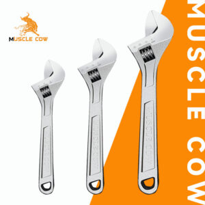 MUSCLE COW ประแจเลื่อน กุญแจเลื่อน ประแจปากเลื่อน ประแจ ประแจแหวนข้าง ปากตาย แหวนข้าง 8/10/12 นิ้ว ผลิตจากเหล็กเกรด