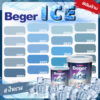 Beger สีฟ้า คราม ด้าน ขนาด 9 ลิตร Beger ICE สีทาภายนอกและใน กันร้อนเยี่ยม เบเยอร์ ไอซ์