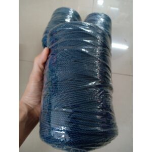 เชือก HDPE สีฟ้าอมเขียว ผสมสารกันแดด เชือกใช้ซ่อมตาข่ายสนาม