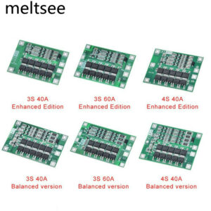 บอร์ดป้องกันที่ชาร์จแบตเตอรี่ลิเธียม 3S 4S 40A 60A Li-ion 18650 BMS สําหรับสว่านมอเตอร์ 11.1V 12.6V 14.8V 16.8V