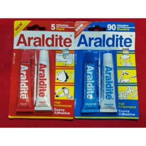 กาว Araldite สีแดง-ขาวแห้งเร็ว สีฟ้า-ขาวแห้งช้า