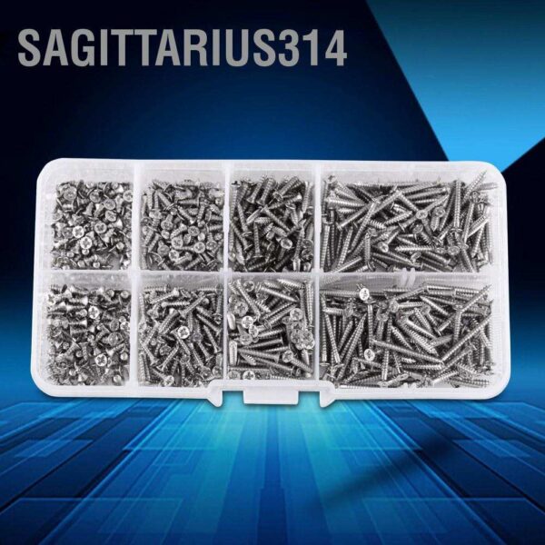 Sagittarius314 สกรูหัวแบน M2 พร้อมกล่อง สําหรับงานไม้ 800 ชิ้น