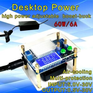 DC DC อัตโนมัติ Boost / Buck Converter CC CV โมดูลไฟ 0.5-30V 6A 60W ปรับแหล่งจ่ายไฟโวลต์มิเตอร์แอมมิเตอร์