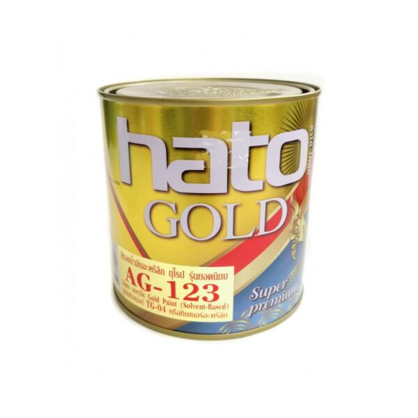 สีทอง HATO AG123 ฮาโต้ (สูตรนํ้ามัน) ทองยุโรป ขนาด 0.946 ลิตร กป. 530.- ag-123 สีทาวัด สีทอง สีทองคำ สีทองฮาโต้ AG123