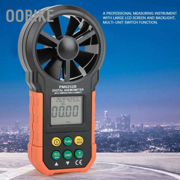 Peakmeter Pm6252B เครื่องวัดความเร็วลมดิจิตอลความแม่นยําสูง