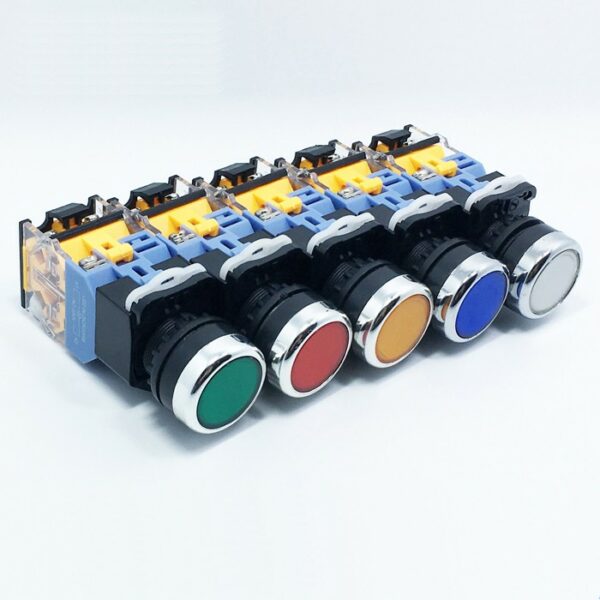 Push Button Switch LA38A 22mm. สวิตซ์ปุ่มกด 22มิล มีไฟโชว์ 24V / 220V