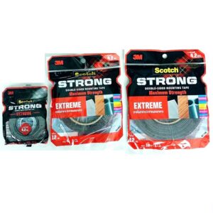 3m เทปแรงยึดสูง สีดำ Scotch Strong Extreme Double-Sided Mounting กว้าง 12 มม.