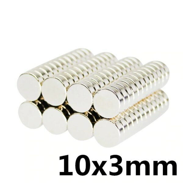 10ชิ้น แม่เหล็กนีโอไดเมียม 10x3มิล กลมแบน 10*3มิล Magnet Neodymium 10x3mm แม่เหล็ก ขนาด 10*3mm แม่เหล็กแรงสูง