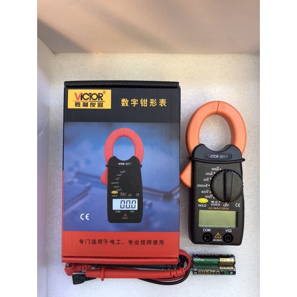 มิเตอร์วัดไฟดิจิตอล VICTOR 6017 คลิปแอมป์จิ๋ว Mini Digital Clamp Meter แคลมป์มิเตอร์  (เทสก่อนส่ง)