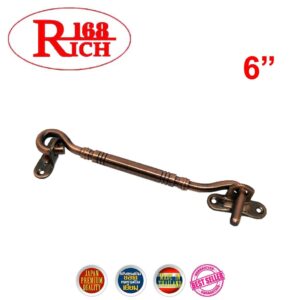 7700-6" AC | ขอสับเหล็กกลึงลาย ชุบทองแดงรมดำ ขนาด 6 นิ้ว สี AC ทองแดง รมดำ | Rich168Trading