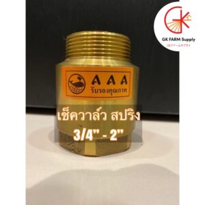 เช็ควาล์วสปริงทองเหลือง ขนาด 3/4”-2”