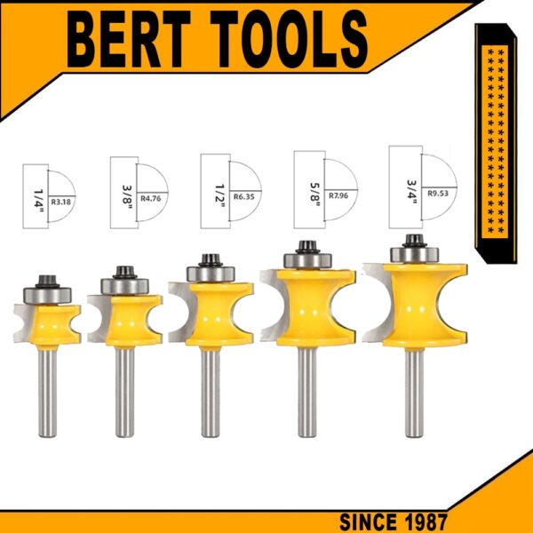 BERT ｜ดอกเราเตอร์ ดอกสว่านเราเตอร์ 1/2 นิ้ว ดอกเร้าเตอร์ ชุด 1/4" สำหรับงานเจาะและเซาะร่องไม้