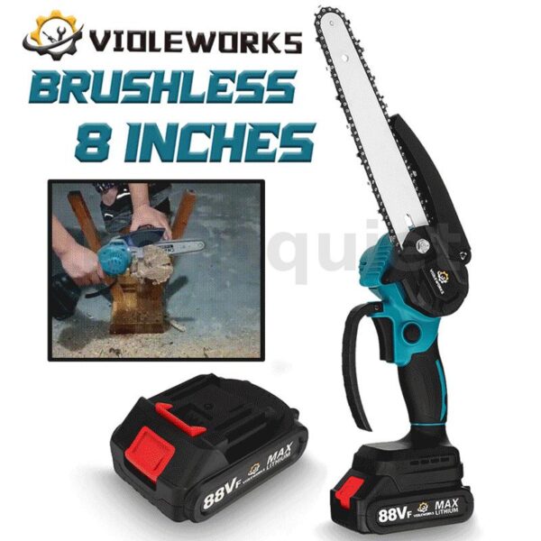 VIOLEWORKS 8 Inch 3000W Brushless Electric Chainsaw เครื่องตัดเลื่อยโซ่ไร้สายสำหรับ Makita 18V Battery