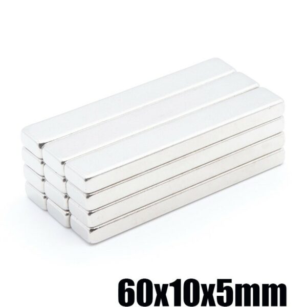 1ชิ้น แม่เหล็กแรงสูง 60x10x5มิล Magnet Neodymium 60*10*5มิล แม่เหล็ก สี่เหลี่ยม 60x10x5mm แม่เหล็กนีโอไดเมียม 60*10*5mm