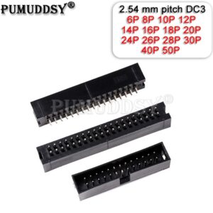 กล่องซ็อกเก็ต PCB IDC DC3 2.54 มม. 6 8 10 12 14 16 20 26 30 34 40 50 Pin 10 ชิ้น