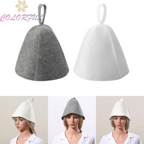 【COLORFUL】Thicken Wool Felt Sauna Hat Hair Protection Spa Sauna Avoiding Heatstroke Tools