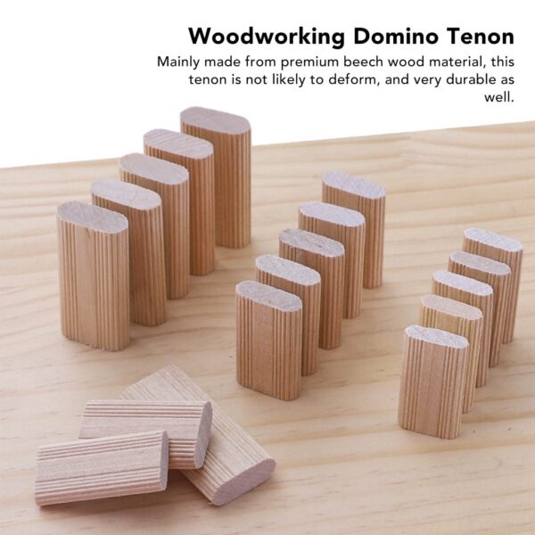 Maxpower 50Pcs Domino Tenon Beech Wood 8x40mm Loose Tenons งานไม้อุปกรณ์เสริมสำหรับการวางตำแหน่ง