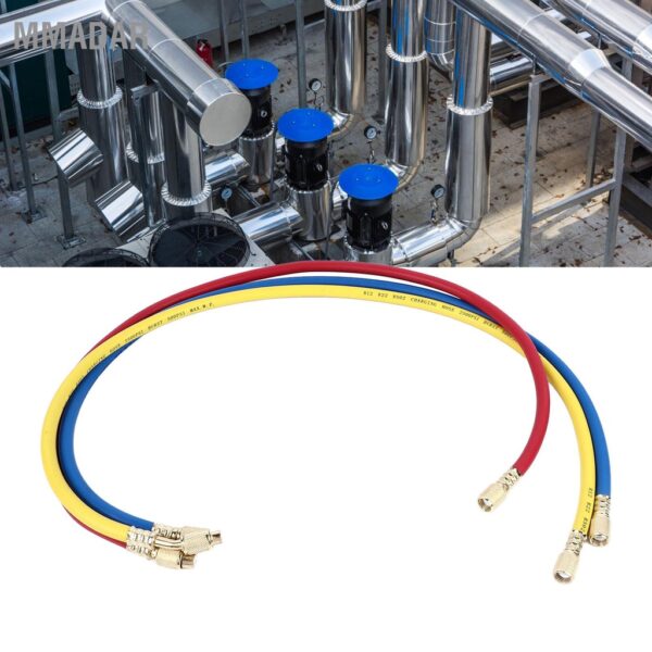 MMADAR AC สายชาร์จท่อ HVAC Air Condition Refrigerant Manifold ชุดสำหรับ R22 R134 เครื่องทำความเย็น Tri สี 0.9 เมตร