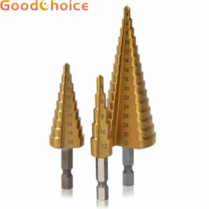 Heavy Duty Step Cone Drill Bit Set Titanium Coated Metal Wood Hole Cutter 4 12mm