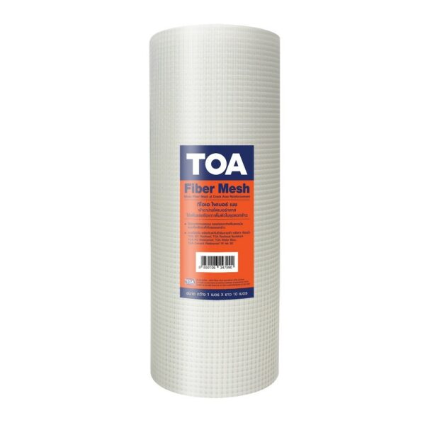 TOA  Fiber Mesh ไฟเบอร์ เมช ตาข่ายไฟเบอร์ (ม้วน8" ยาว 10 เมตร) (ไซส์เล็ก) สำหรับใช้กับสีกันซึมรูฟซีล