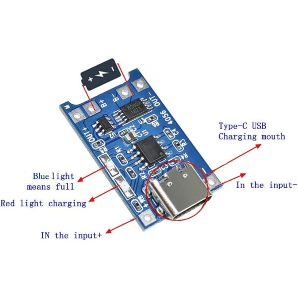 ส่งจากไทย TP4056 TypeC โมดูลชาร์จแบตลิเที่ยม 18650 3.7V 5V 1A Adapter  LITHIUM DUAL PROTECTION BATTERY CHARGING MODULE