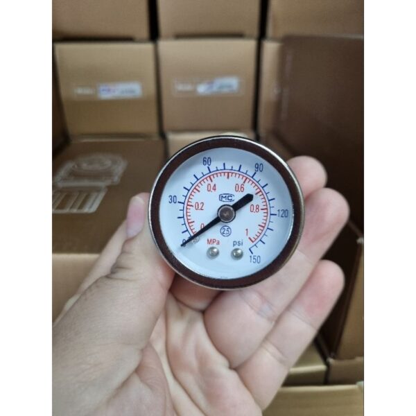 เกจวัดแรงดัน ขนาดหน้าปัด 40 mm 150 psi ขนาดเกลียว 1/8" (1 หุล)