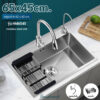 ซิงค์ล้างจาน อ่างล้างจาน 1หลุม วัสดุสแตนเลส ขนาด65x45ซม. Kitchen sink