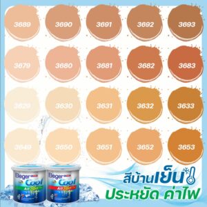 Beger คูลออลพลัส สีส้มอิฐ ฟิล์มด้าน ภายนอก+ภายใน ขนาด 1L สีทาบ้าน สีบ้านเย็น เกรด 10 ปี สีบ้านเย็น